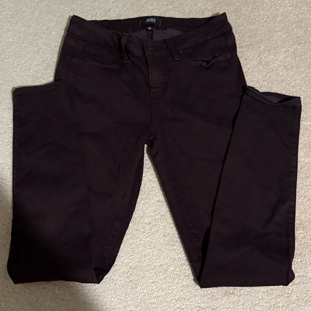 PAIGE Verdugo Ultra Skinny Deep Brown Pants - Picture 2 of 7